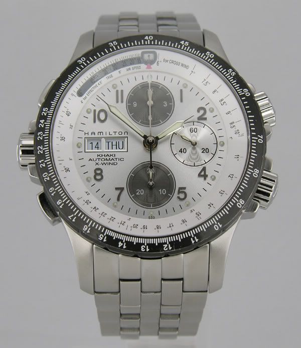 Hamilton Khaki XWind Automatic Chronograph SS Bracelet Silver Dial